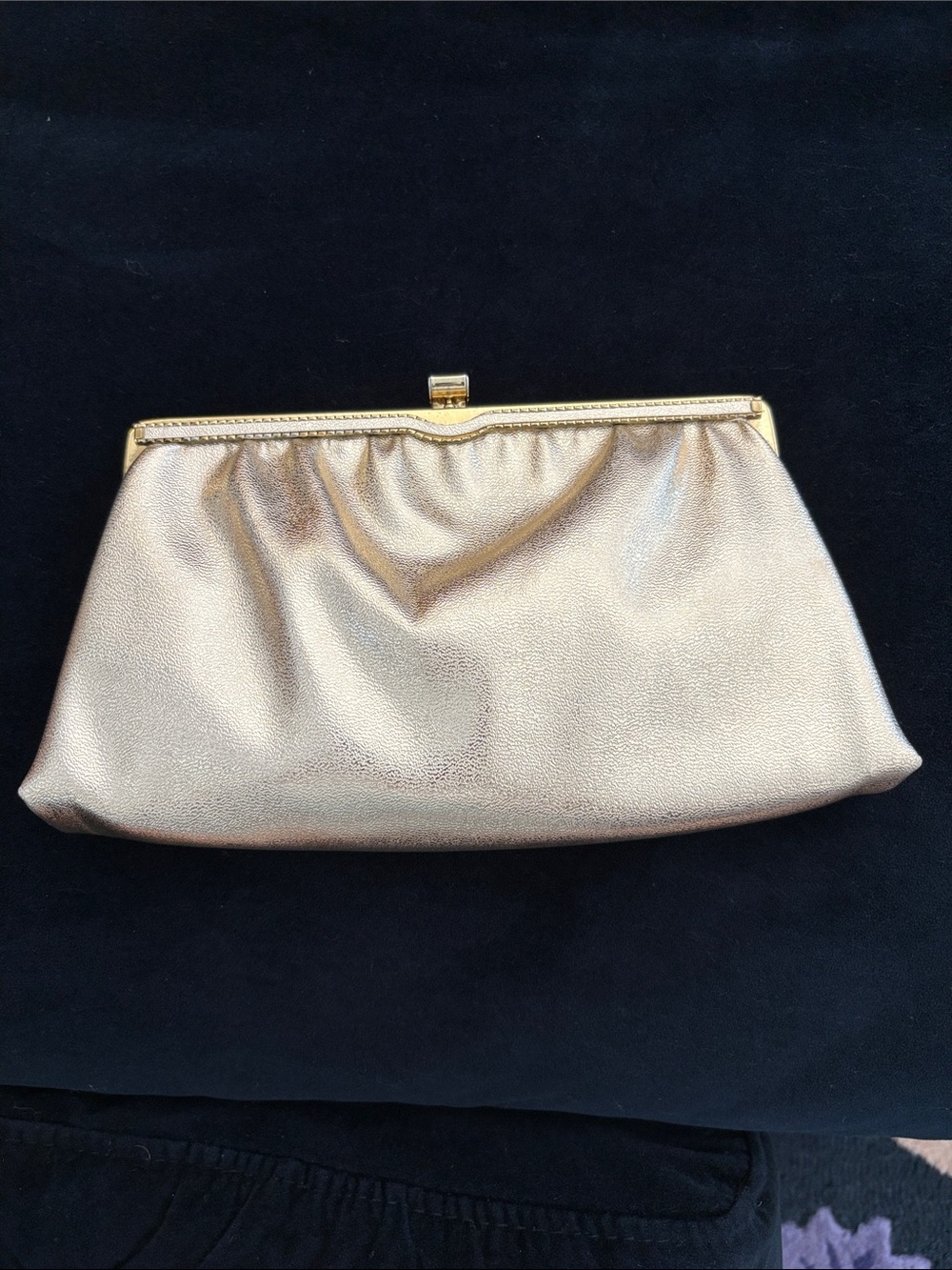 Vintage Ande Metallic Gold Evening Clutch Bag
